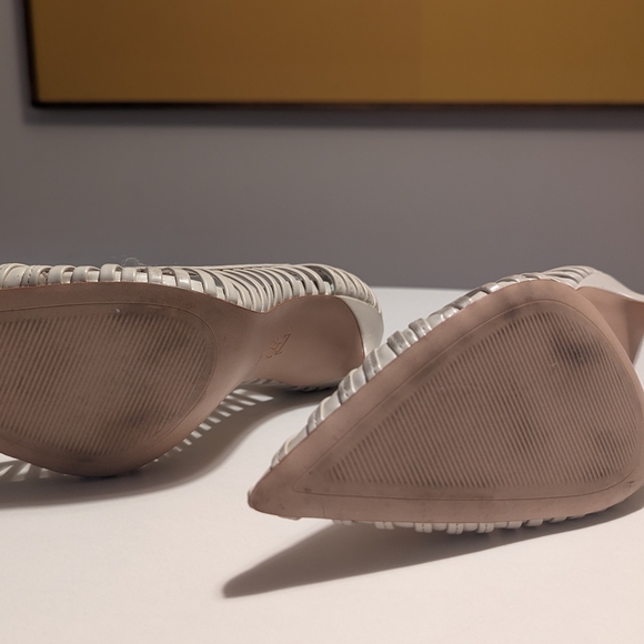 Zara White leather 4" high heels - Picture 5 of 6